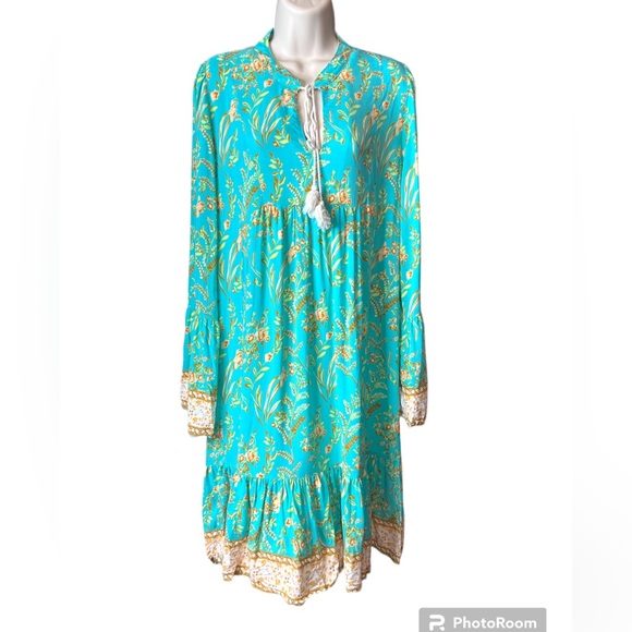 SHEIN Dresses & Skirts - Shein Floral Teal Dress